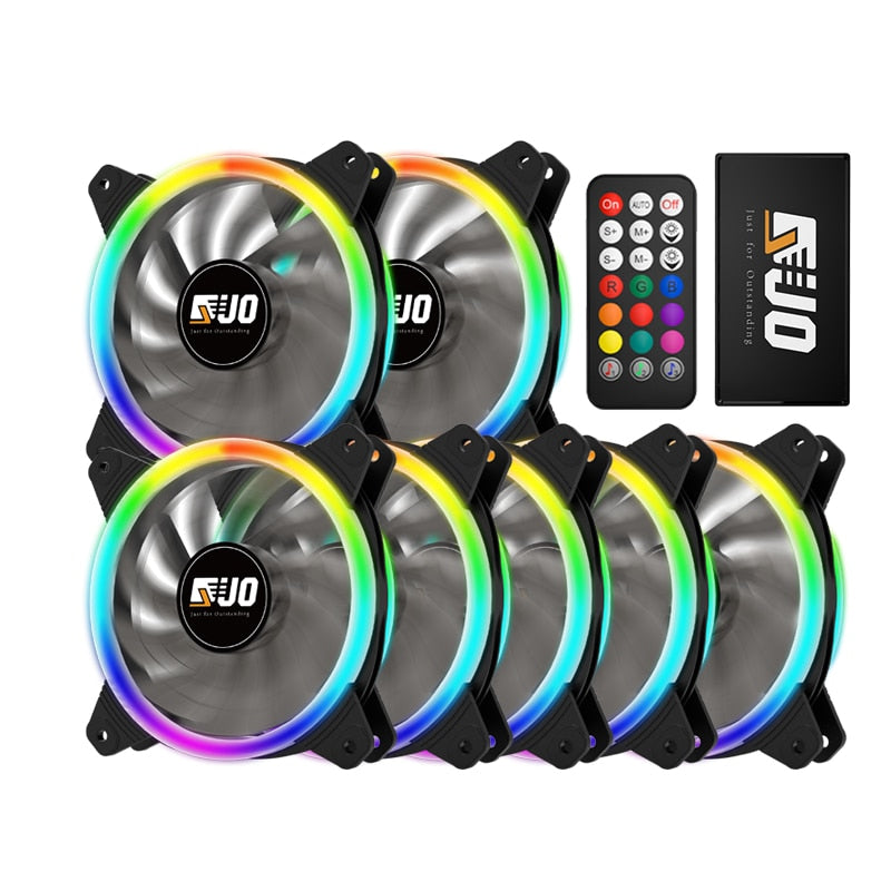 PC Case Fan RGB 120mm AURA SYNC 5V/3pin Quiet CPU Cooler Sets Fan 6 Pin CPU Radiator Adjust Fan Color &amp; Speed