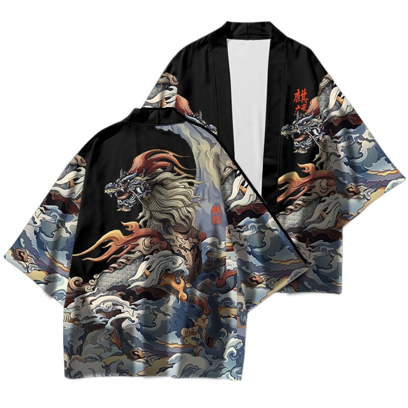 Spring Autumn Japanese Traditional Haori Samurai Oriental Yukata Clothing кимоно японский стиль High-quality Daily Street Wear