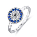 Anillos de plata de ley 925 pura de KALETINE para mujer, abalorio de ojo malvado de la suerte, anillos de oro de dedo CZ azul, joyería de compromiso para boda para hombre