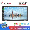 Podofo Universal 2 Din Autoradio Stereo 7 Zoll HD Touchscreen Multimedia Player BT Autoaudio FM Empfänger Mirror Link Monitor