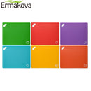 ERMAKOVA Cutting Board 4Pcs/6Pcs 1.2mm Thickening Flexible PP Non Slip Chopping Block Cutting Mats with Food Icons Kitchen Tools