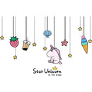 [shijuekongjian] Cartoon Girl Wall Stickers DIY Unicorn Animal Stars Wall Decals for Kids Bedroom Baby Room Home Decoration
