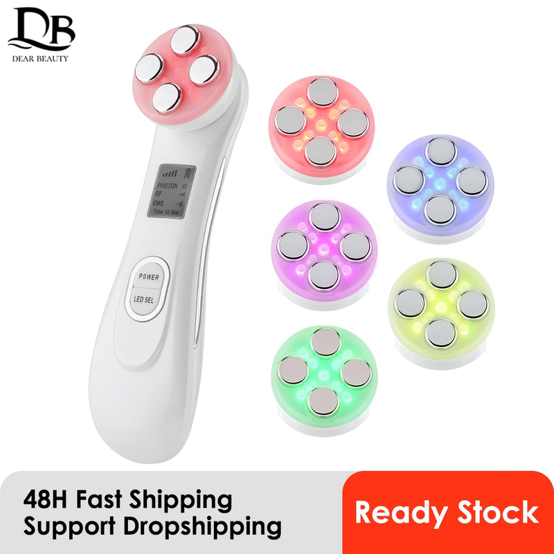 EMS Facial Mesotherapy Electroporation RF Radio Frequency LED Photon Face Lifting Tighten Wrinkle Removal Skincare Face Massager