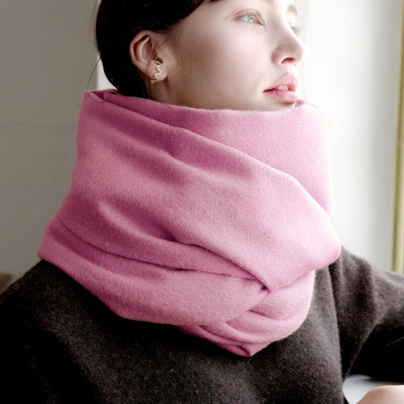100% Wool Scarf Women Thickening Cashmere Winter Scars Shawls Fashion  Female Pashmina Scarves Oversized Keep Warm Warps 300g