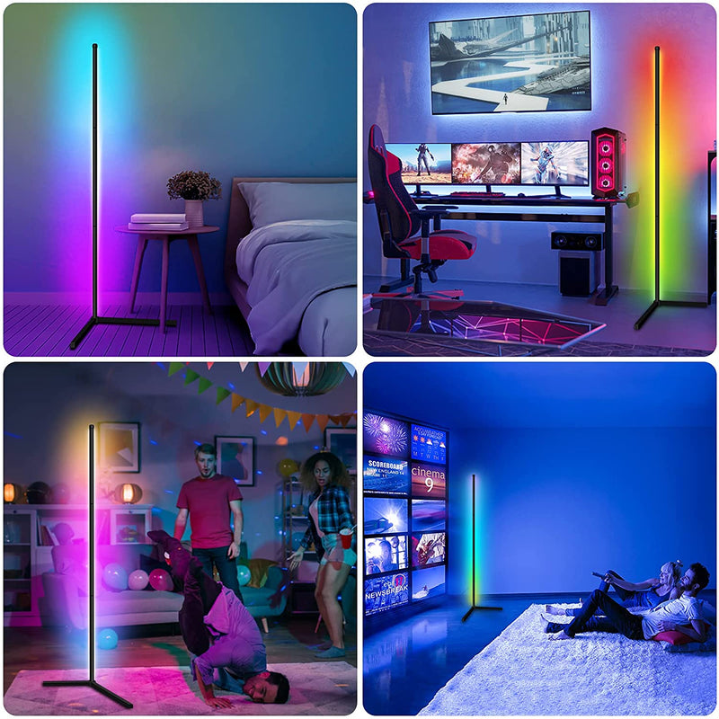 Lámpara de pie Led moderna, lámparas de pie nórdicas RGB para sala de estar, lámparas de pie de ambiente RGB para interiores, lámparas de pie para decoración de dormitorio