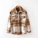 Tangada 2020 Autumn Winter Women Blue Plaid Long Coat Jacket Pocket Casual Warm Overcoat Fashion Outwear Tops QW12