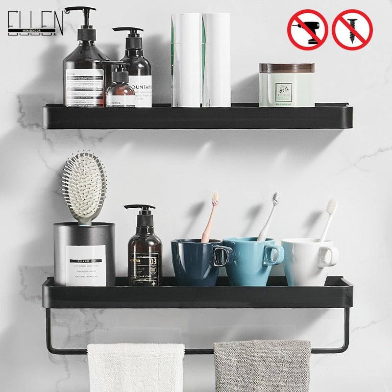 Black Bath Shelves Bathroom Shelf Organizer Nail-free Shampoo Holder Shelves  Storage Shelf Rack Bathroom Basket Holder EL1018