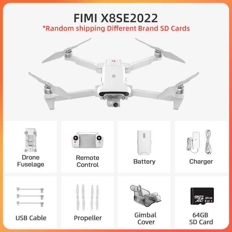 FIMI X8SE 2022 Kamera Drohne 4K professionelle Quadcopter Kamera RC Hubschrauber 10KM FPV 3-Achsen Gimbal 4K Kamera GPS RC Drohne Neu