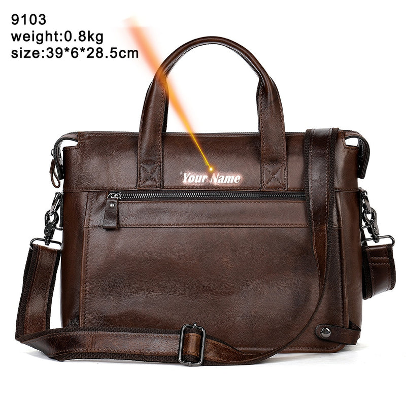 WESTAL Men&#39;s Leather Handbags Totes Bags Men Leather Laptop Bags Men&#39;s Shoulder Bag Business Briefcases Crossbody Messenger Bag