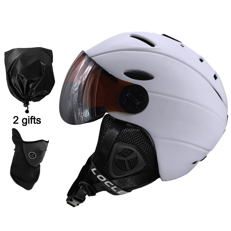 Casco de esquí LOCLE, moldeado integralmente, certificación CE, adultos, hombres, mujeres, niños, deportes al aire libre, nieve, Snowboard, monopatín, casco