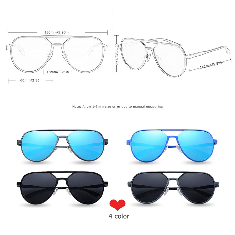 Gafas de sol de aluminio de gran tamaño BARCUR, gafas de sol polarizadas de estilo de tendencia para hombre, gafas antirreflectantes para hombre con caja de regalo