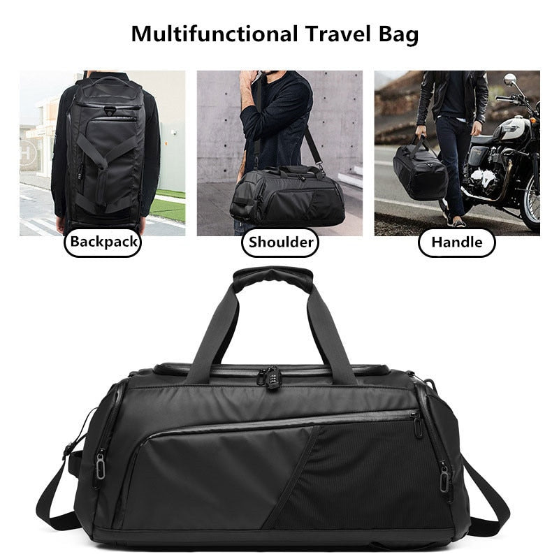 Bolsa de gimnasio para hombre XC, bolsa grande para entrenamiento de viaje, bolsa deportiva para entrenamiento, mochila impermeable para hombro seco y húmedo, bolsa para ordenador portátil 52x20x20cm T8839