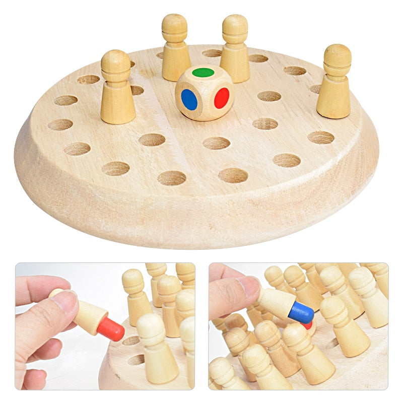 Wooden Memory Match Stick Chess Game Fun Color Board Game Educational Color Cognitive Ability Toys For Children Kids Gift