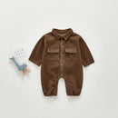 HoneyCherry  Autumn boy Treasure Baby Romper Frock Romper Casual One-Piece Suit Corduroy Romper baby boy clothes