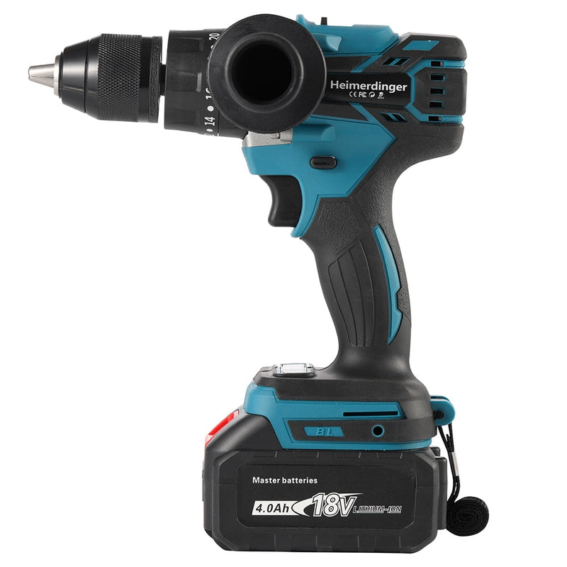 18V 13mm cordless impact drill 18V 13mm brushless impact drill 18V impact drill 18V screwdriver drill with one 4.0 Ah battery