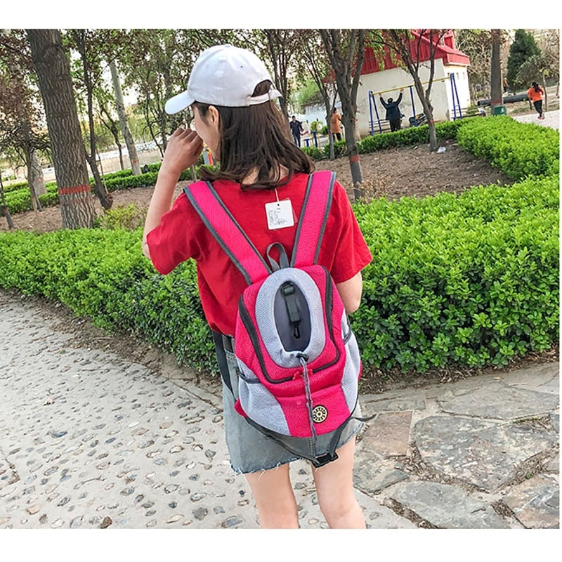 New Double Shoulder Portable Travel Backpack Outdoor Pet Dog Carrier Bag Pet Dog Front Bag Breathable Mesh Cat Shoulders Bag