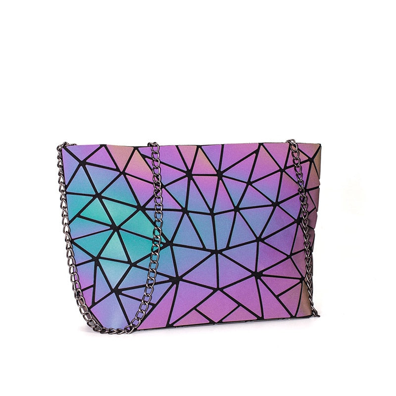 DIOMO, bolso de mensajero, bolso de cadena para mujer, tendencia de moda, bolso de hombro geométrico luminoso, bolso de hombro para mujer, Bolsas femeninas