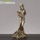 ERMAKOVA Große Harz geblendete griechische Reichtumsgöttin Fortuna Figur Pluto Lucky Fortune Skulptur Büro Geschenk Home Decor