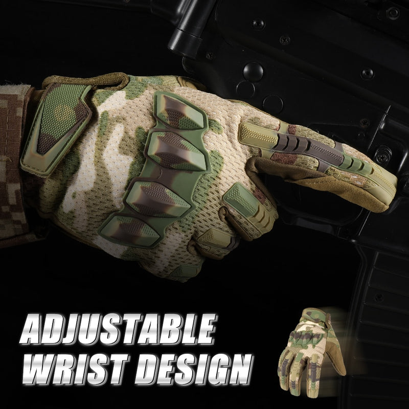 Multicam táctico militar guantes de dedo completo ejército Paintball Airsoft combate pantalla táctil goma guante protector hombres mujeres nuevo