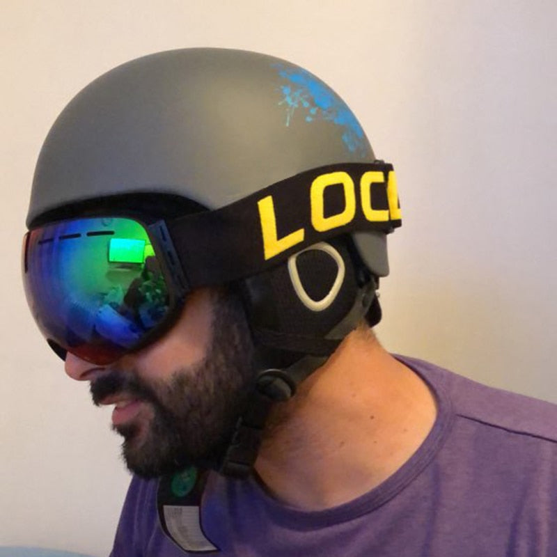 Casco de esquí LOCLE para hombres y mujeres, casco de esquí moldeado integralmente para niños, monopatín, esquí, Snowboard, motocicleta, casco para moto de nieve