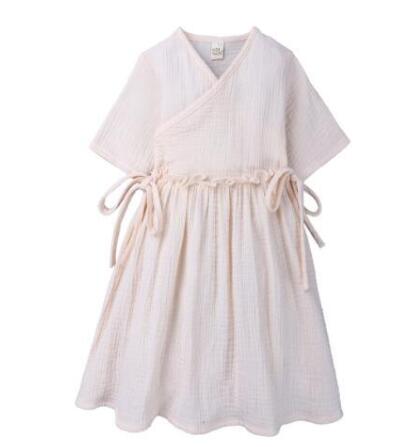 Ropa de bebé niña, vestido de verano sólido para niñas pequeñas, vestido informal para niñas pequeñas, vestido de princesa sin mangas de lino y algodón