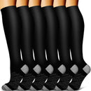 5/6 pares de calcetines de compresión para hombres y mujeres, recuperación de la circulación, venas varicosas, enfermería, viajes, correr, senderismo, calcetines deportivos