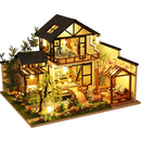 Cutebee DIY Dollhouse Kit Apartment Loft Wooden Miniature Doll Houses With Furniture LED Lights for Children Birthday Gift