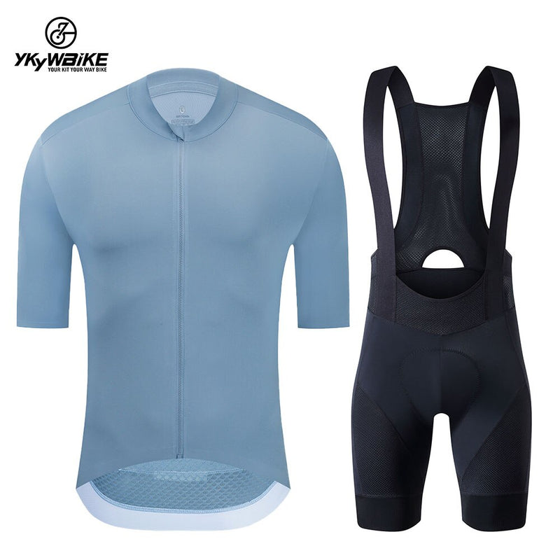 2021 YKYWBIKE Pro Team, conjunto de Jersey de ciclismo de verano, ropa de bicicleta transpirable para hombres, camiseta de manga corta, pantalones cortos con pechera para bicicleta