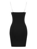 New Summer 2022 Women Sexy Fashion Crystal Diamond Black Bandage Dress Elegant Sparkly Celebrity Bodycon Party Dress Vestido