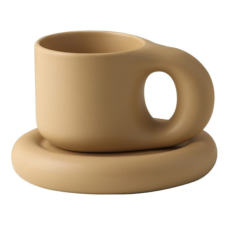 Ceramic Espresso Mugs Coffee Cups Stranger Things Funny Drinkware  Original Mug for Tea Large Saucer Set  Creative Gifts Friends