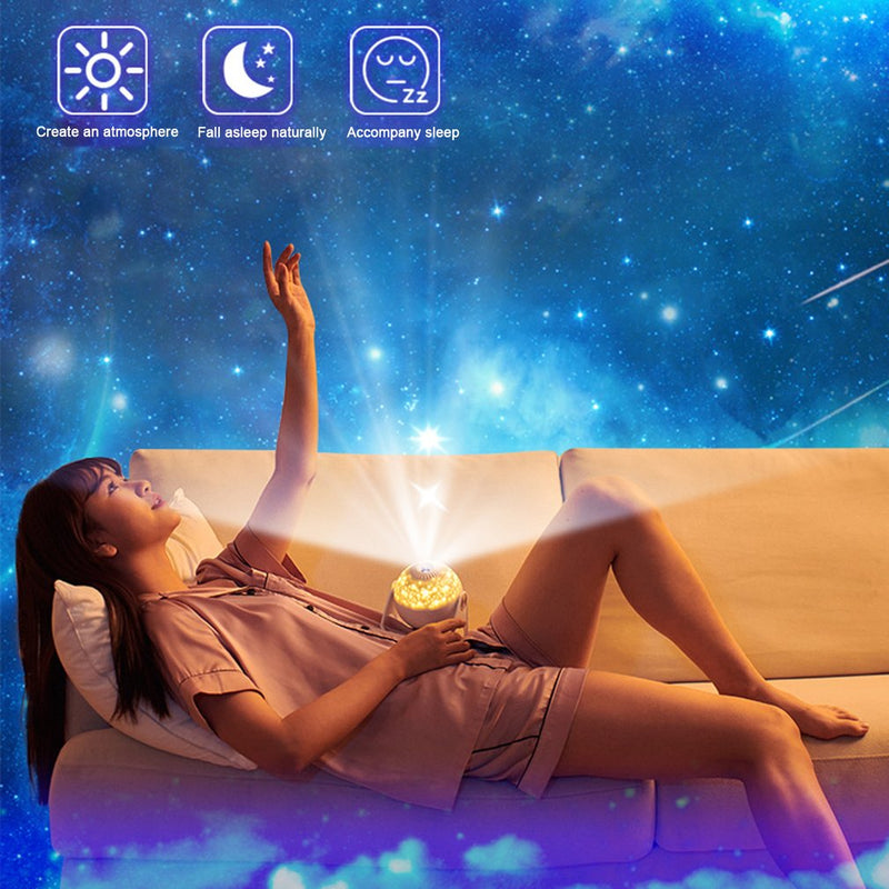 LED Star Projector Night Light 7 In 1 Planetarium Projection Galaxy Starry Sky Projector Lamp USB Rotating With Speaker우주 무드등