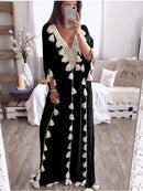 Dubai Türkei Muslim Abaya Kleid Damen Boho Sommer Quaste Marokkanischer Kaftan Strandkleid Islamische Kleidung Lange Kleider Ropa Lange Roben