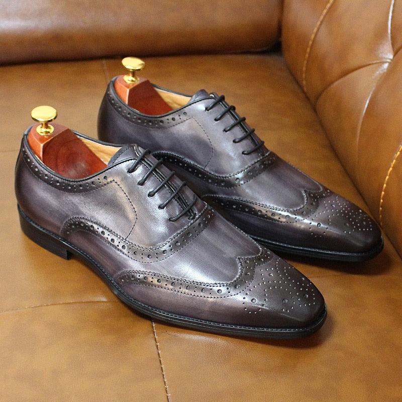 Große Größe 6-13 Luxus Herren Kleid Schuhe Echtes Kalbsleder Oxford Schuhe für Herren Wingtip Brogue Bequeme Herren Formelle Schuhe Herren