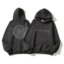 Retro Hip Hop Skull Letter Graffiti Fleece Hooded Hoodies for Men and Women High Street Loose Casual Pullover Sweatshirts