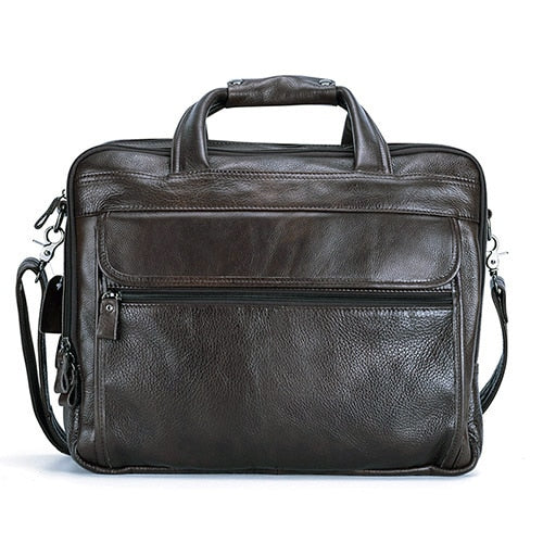 Bolso grande de cuero para hombre, bolso de viaje de negocios de cuero genuino para hombre, bolso de hombro para ordenador portátil de 15,6 pulgadas, bolso de negocios A4