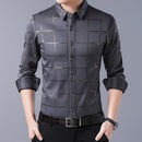 2022 Brand Casual Spring Luxury Plaid Long Sleeve Slim Fit Men Shirt Streetwear Social Dress Shirts Mens Fashions Jersey 2309
