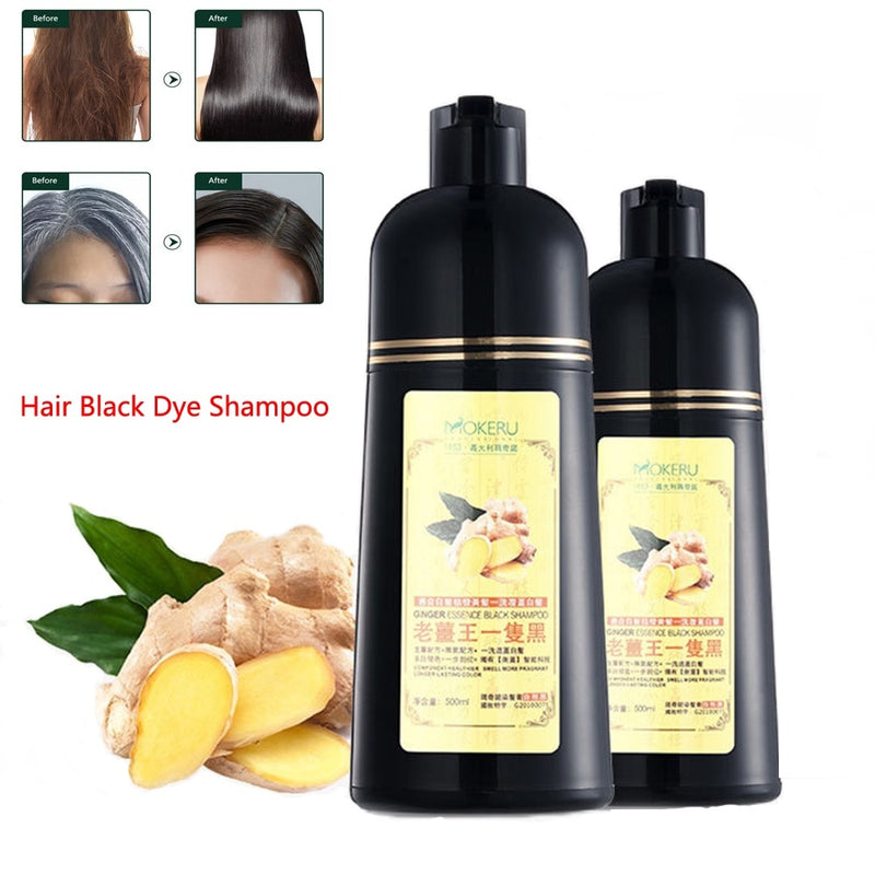 Mokeru Natural Ginger 5 Minutes Fast Hair Dye Shampoo Bio-Haarfarbe Permanentes schwarzes Shampoo für Frauen deckt weißes graues Haar ab