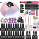 Juego de manicura, Kit de uñas acrílicas con lámpara de uñas de 120/80/54W, máquina perforadora de uñas de 35000RPM, elige esmalte de uñas de Gel, todo para manicura