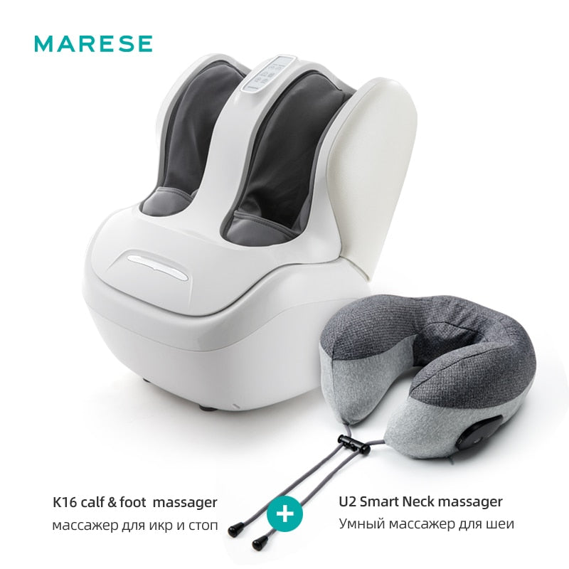 MARESE, máquina eléctrica para masaje de pantorrillas y pies, vibración Shiatsu, compresión de aire, rodillo de calor, masajeador de belleza para piernas K16