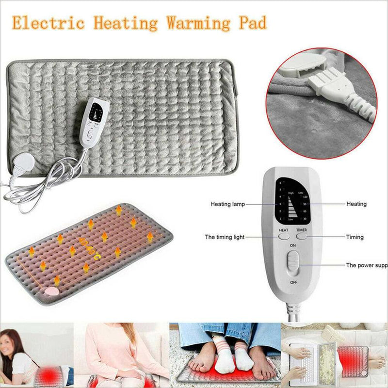 120w110~240v Electric Heating Pad Shoulder Neck Back Spine Leg Pain Relief Timed Physiotherapy Winter Heater 75x40cm/60x30cm