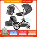 Hot Mom Baby Stroller 3 in 1 travel system with bassinet and car seat，360° Rotation Function children stroller,Luxury Pram F023