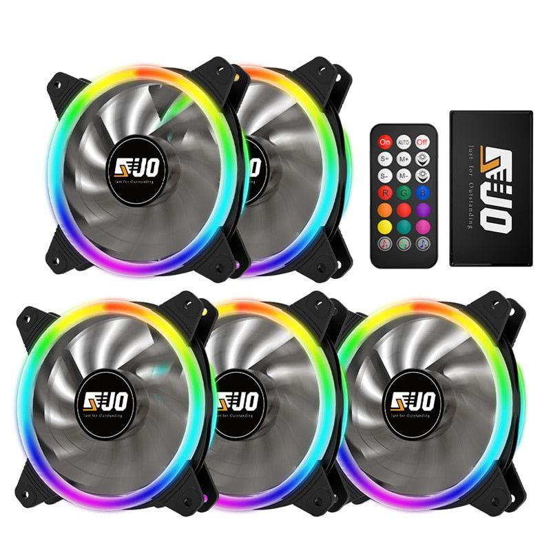 PC Case Fan RGB 120mm AURA SYNC 5V/3pin Quiet CPU Cooler Sets Fan 6 Pin CPU Radiator Adjust Fan Color &amp; Speed