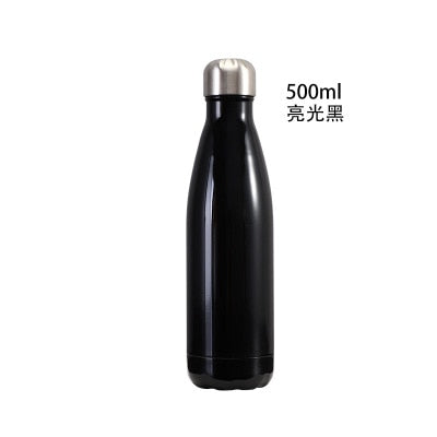 FSILE 500/1000ml Frasco de vacío aislado de doble pared Botella de agua de acero inoxidable Cola Agua Cerveza Termo para botella deportiva