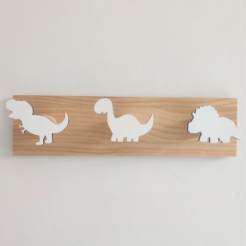 Kids Room Decorative Wooden Hooks White Bunny Dinosaur Natural Wood Hooks For Baby Boys Kids Nursery Room Storage Decoration