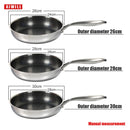 AIWILL Kitchen Quality 316 /304 Stainless Steel Frying Pan Nonstick Pan Cooking Fried Steak Pot Electromagnetic Furnace General
