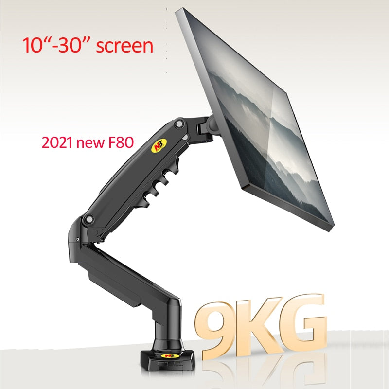 2019 NUEVO NB F80 Desktop17-27 "LCD LED Monitor Soporte Brazo Resorte de gas Movimiento completo Gas Strut Flexi TV Mount Carga 2-9kgs