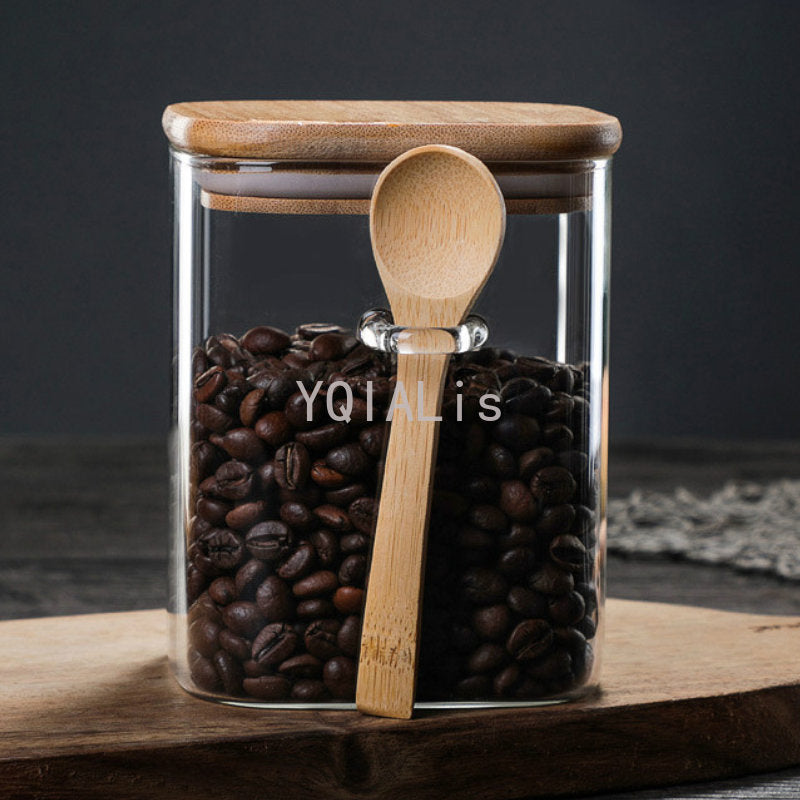 3 Ideas 800-1200ml with Spoon Sealed Jar Storage Tank Condiment Coffee Beans Tank Kitchen Supplies Sugar Storage Bottle Tea Box