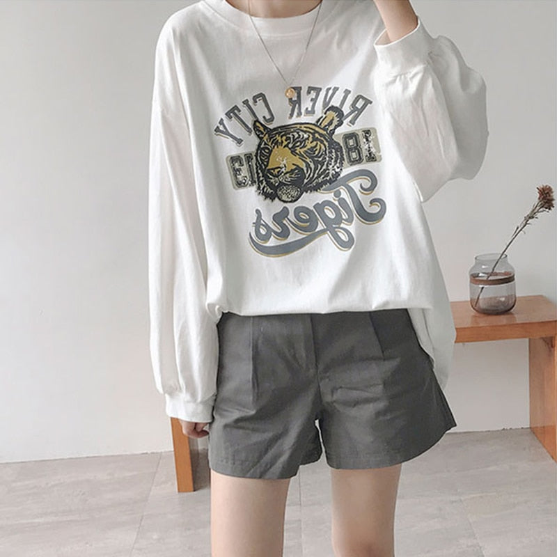 Harajuku long Sleeve Funny cartoon women&