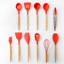 Juego de utensilios de cocina de 9 a 13 uds, juego de utensilios de cocina de silicona Premium con caja de almacenamiento, pinzas giratorias, espátula, cuchara para sopa