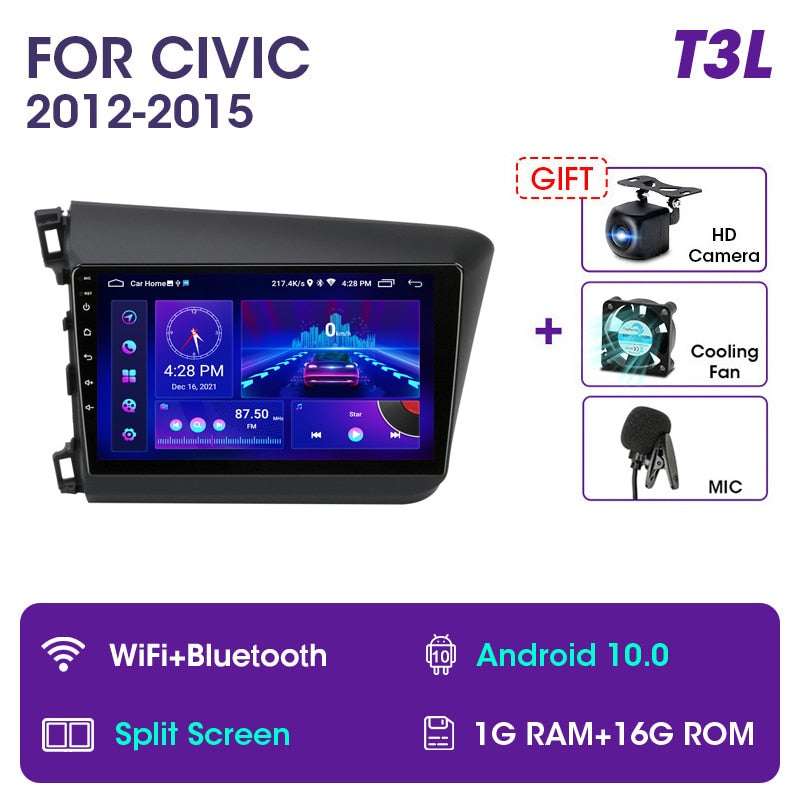 Vtopek 9" 4G Carplay DSP 2din Android 11.0 Autoradio Multimedia Video Player Navigation GPS für HONDA CIVIC 2012-2015 Haupteinheit